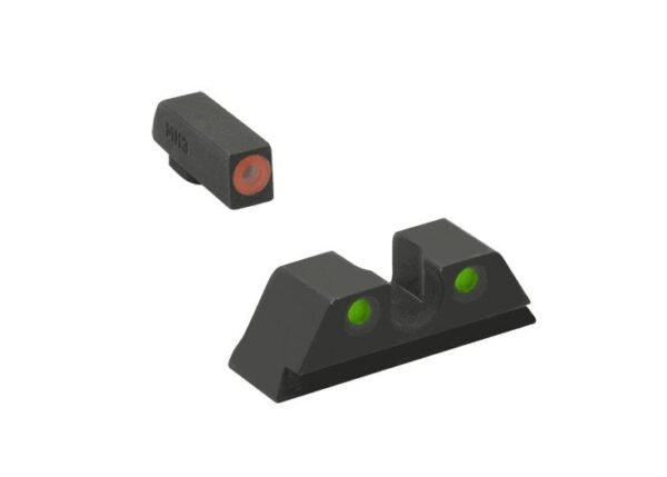 Meprolight ML41766 Hyper-Bright Orange Ring Front/Green Rear Sights for S&W M&P Fullsize Compact Subcompact (Not Shield…