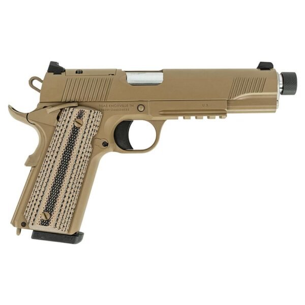 Tisas 1911 B45RGD TH Raider Handgun .45 ACP 8rd Magazines(2) 5.5" Threaded Barrel FDE Cerakote by Tisas Arms Corp