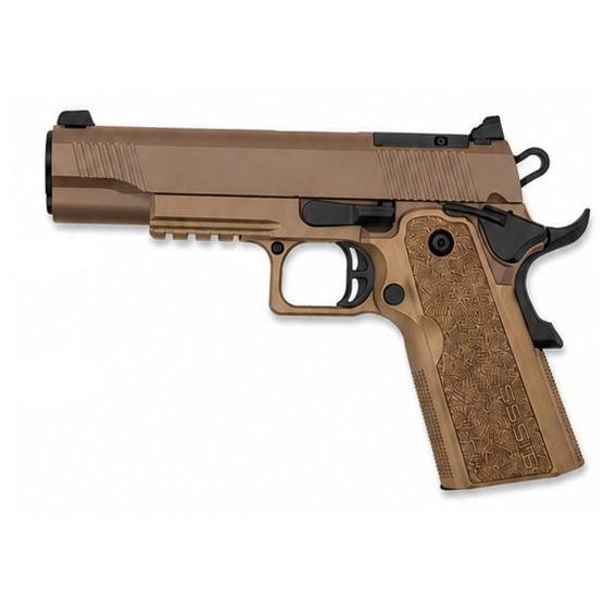 Tisas 1911 Duty DS Handgun 9mm Luger 18rd Magazine 5'' Barrel FDE Frame/Coyote Brown Slide by Tisas Arms Corp