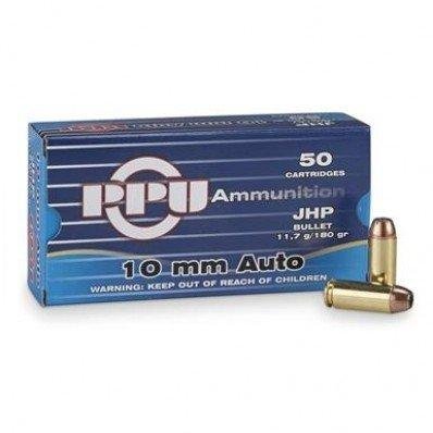 PRIVI 10mm Auto JHP 180gr 50Rds Ammo by PPU