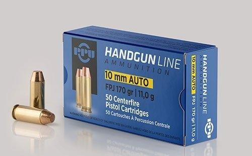 PPU Handgun Ammunition 10mm Auto 170 gr FPJ 1115 fps 50/ct by TRZ Trading