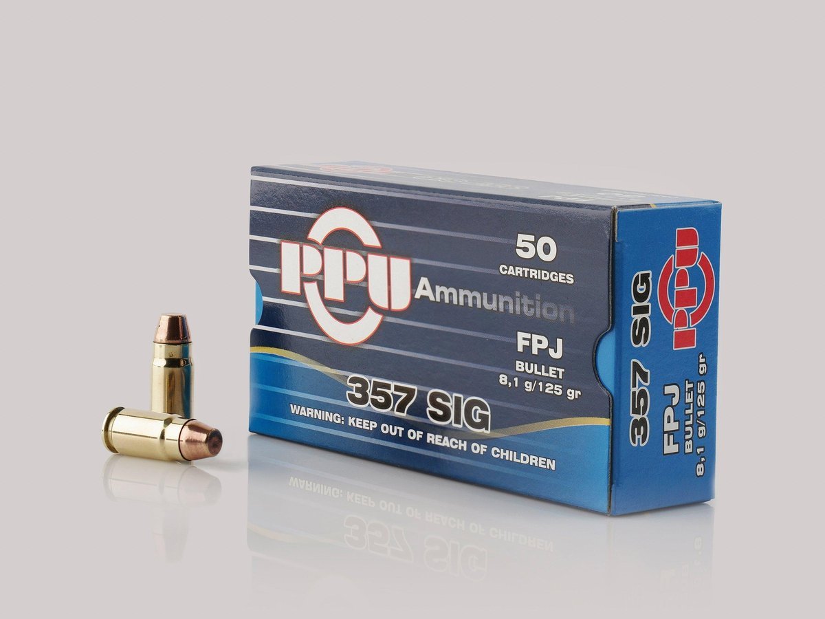 PPU Handgun Ammunition .357 SIG 125gr FPJ 1542 fps 50/ct by TRZ Trading
