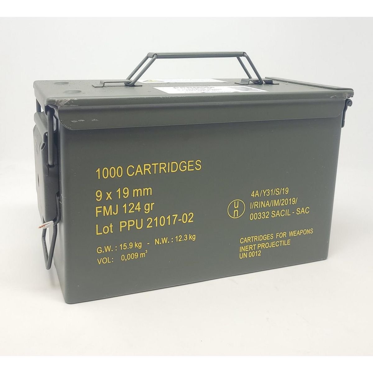 PPU Rangemaster Ammunition 9mm Luger 124gr FMJ 1263 fps 1000/ct (Metal Can) by TRZ Trading
