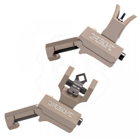 Troy 45-Degree Offset Sight Set - SSIG-45S-MDFT-00 - M4 Front & Dioptic Rear - Flat Dark Earth by Troy Industries