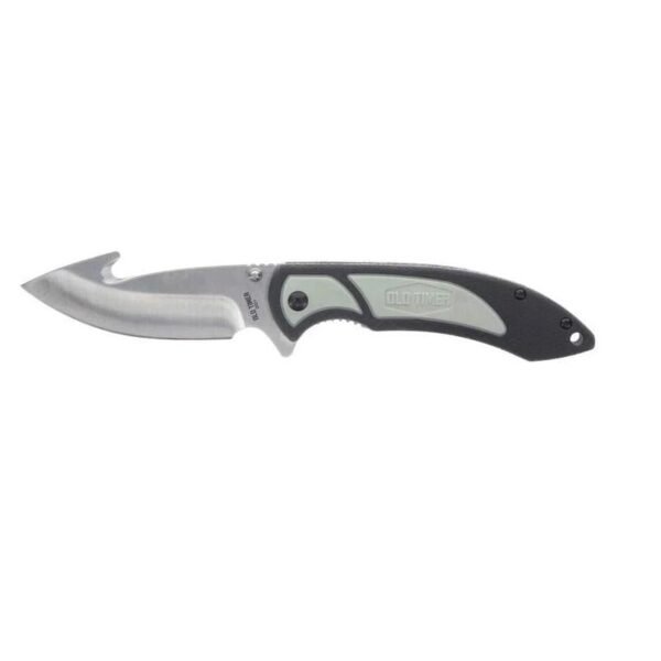 Old Timer Trail Boss Gut Hook Folder Knife 3 1/2" Blade Black by Battenfeld