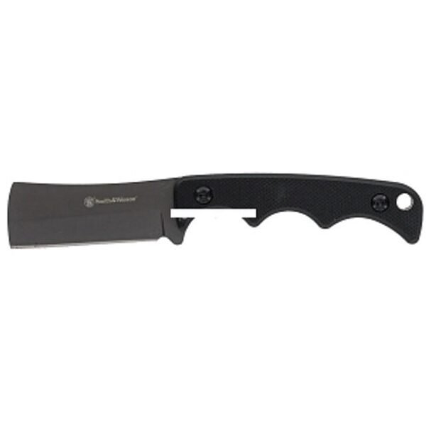 Smith & Wesson H.R.T. Cleaver Neck Fixed Knife 2" Cleaver Blade Black with Nylon Sheath by Battenfeld