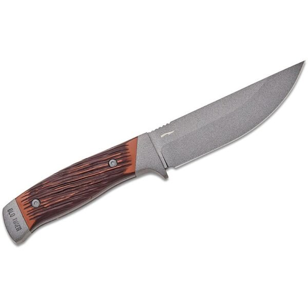 Old Timer Frontier Fixed Blade Knife 5" Drop Point Blade Wood Box by Battenfeld