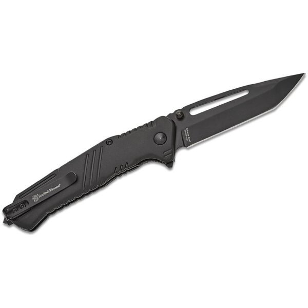 Smith & Wesson Extreme Ops Folding Knife 3-1/2" Tanto Blade Black with Glass Breaker Box by Battenfeld