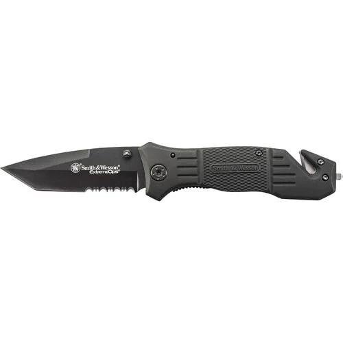 Smith & Wesson Extreme Ops Drop Point Folding Knife 3.3" Blade Black by Battenfeld