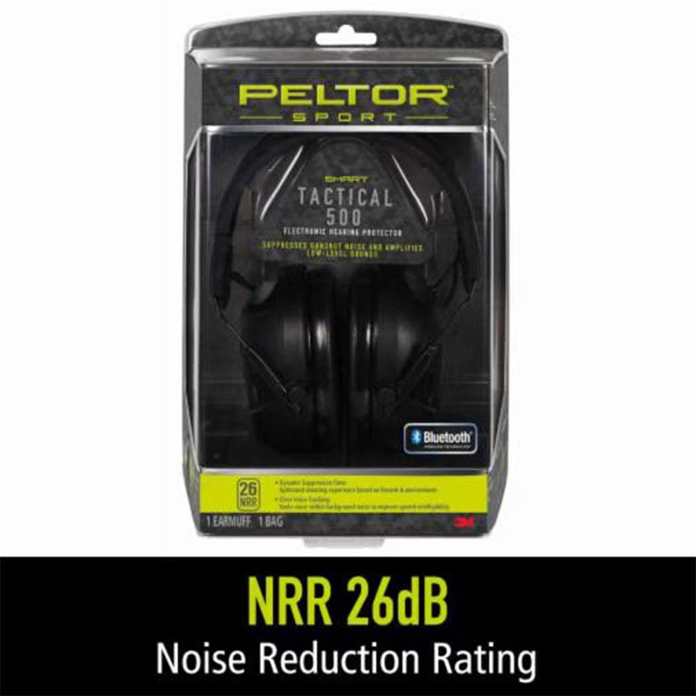 Peltor Sport Tactical 500 Electronic Ear Muffs 26dB Black by 3M Peltor