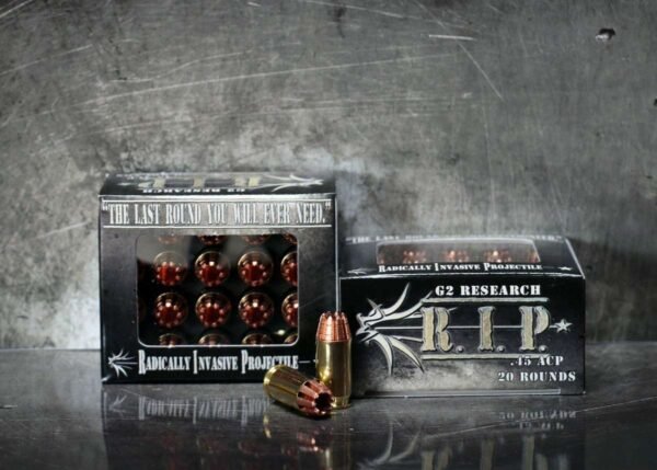 G2 Research R.I.P. Handgun Ammunition .45 ACP 162 gr HP 1020 fps 20/ct