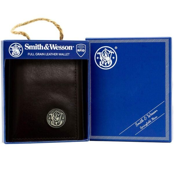 Smith & Wesson Tri-Fold Wallet Brown by Rugged Rare
