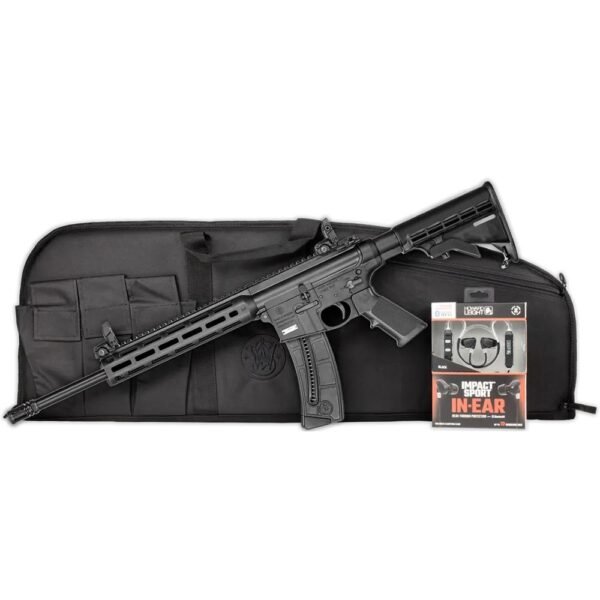 Smith & Wesson M&P15-22 Sport Rifle .22 LR 25rd Magazine 16.5" Barrel Black Howard Leight Hearing Bag Bundle by Smith &…