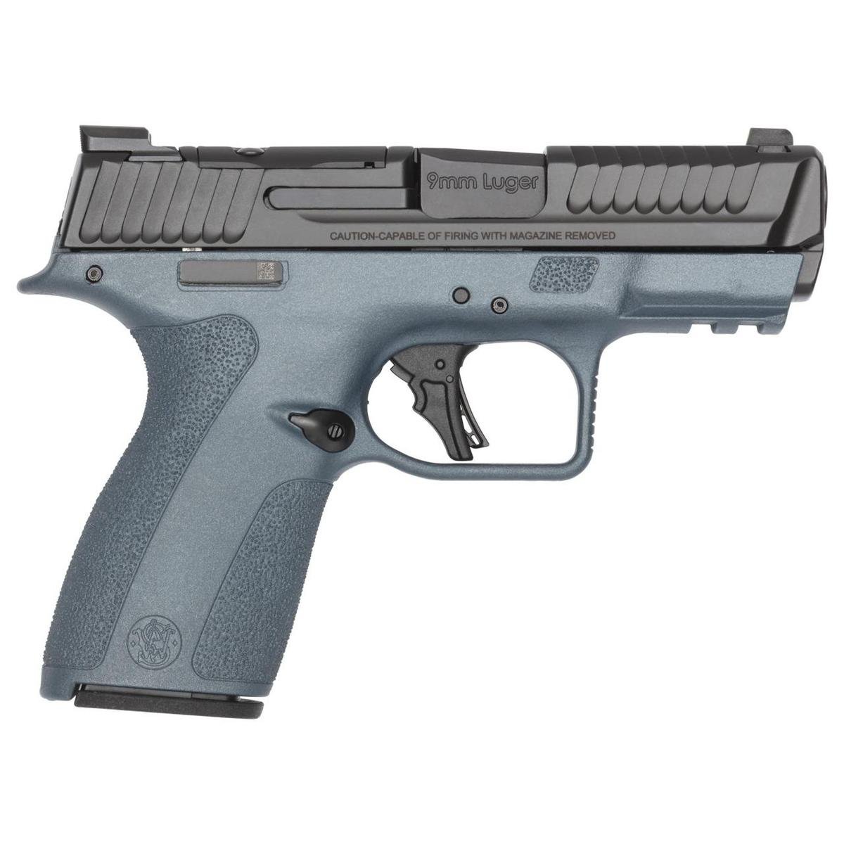 S&W Shield-X Blue Titanium Handgun 9mm Luger 13(1)&15(1)rd Magazines 3.6" Barrel Thumb Safety by Smith & Wesson / S&W
