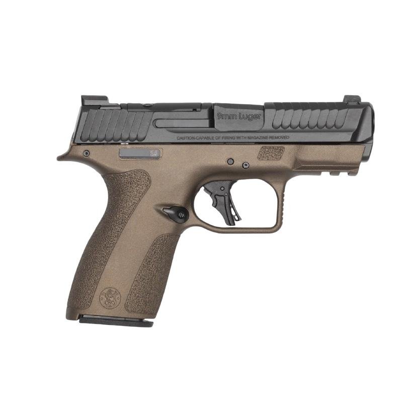 S&W Shield-X Midnight Bronze Handgun 9mm Luger 13(1)&15(1)rd Magazines 3.6" Barrel Thumb Safety by Smith & Wesson / S&W