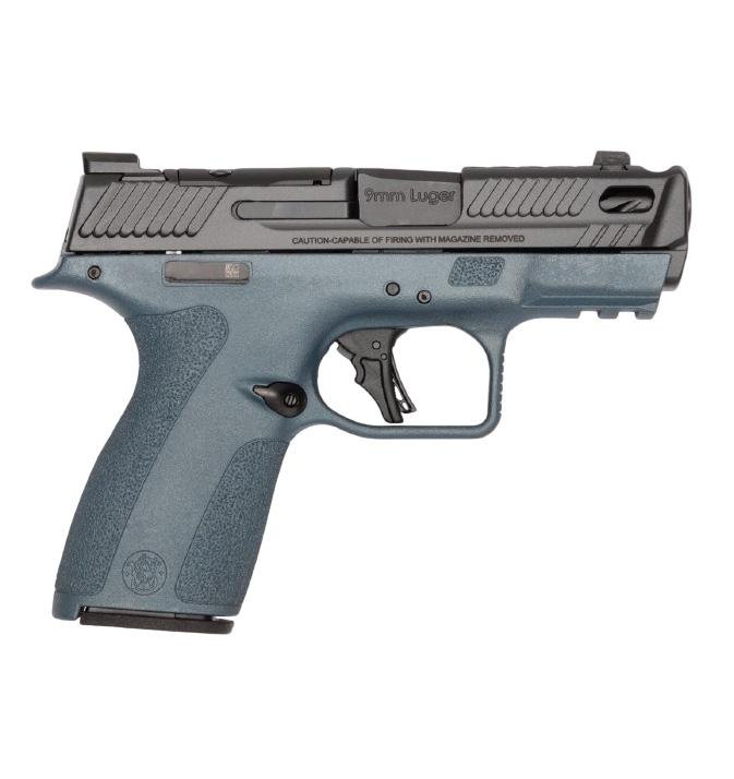 S&W PC Shield-X Carry Comp Blue Titanium Handgun 9mm Luger 13(1)&15(1)rd Magazines 3.6" Ported Barrel Thumb Safety by Smith…