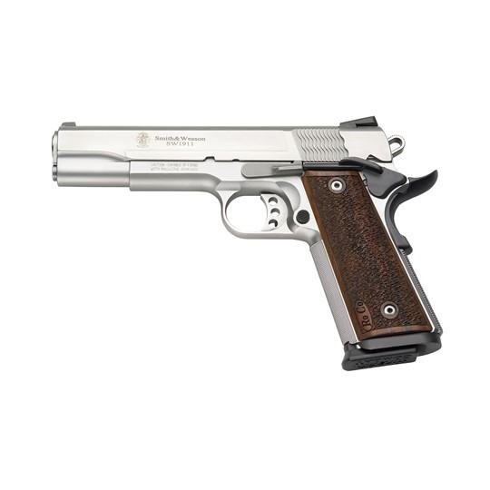 S&W PC SW1911 Pro Series Brown Grip Handgun 9mm Luger 10rd Magazine 5" Barrel Stainless by Smith & Wesson / S&W