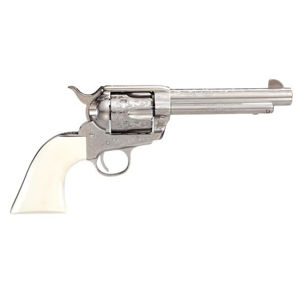 Taylors & Company 1873 Outlaw Legacy Nickel Engraved Handgun .357 Mag 6rd Capacity 5.5" Barrel Ivory Grips by Taylors and…
