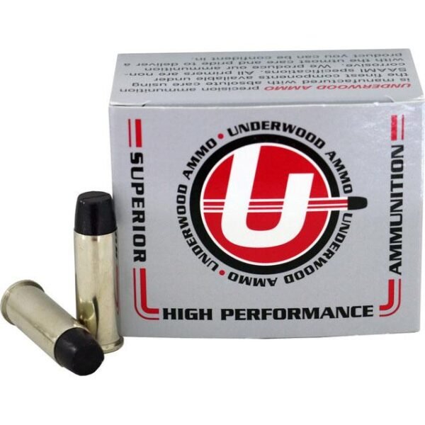 Underwood Lead Long Flat Nose Gas Check Handgun Ammunition .44 Rem Mag 305gr FN 1189fps 20/ct by Underwood Ammo
