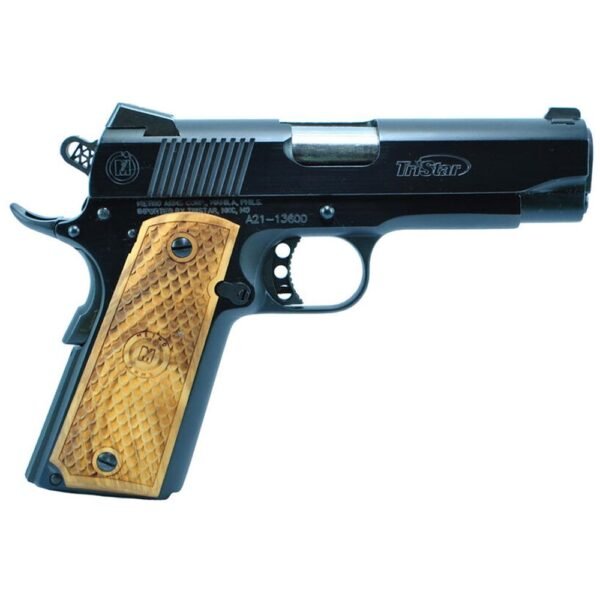 TriStar American Classic Commander 1911 Handgun 9mm Luger 10rd Magazine 4.25" Barrel Black with Wood Grip by TriStar Arms