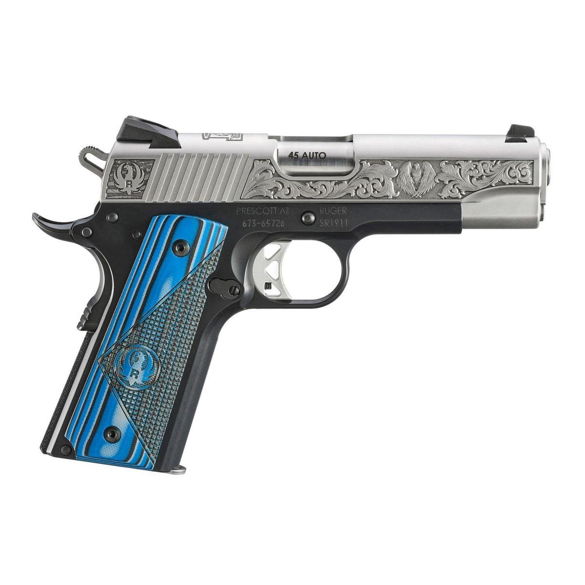Ruger SR1911 "411 Sunapee St." Street Edition Handgun 45 Auto 7rd Magazines(2) 4.25" Barrel Engraved Frame G10 Grips by…