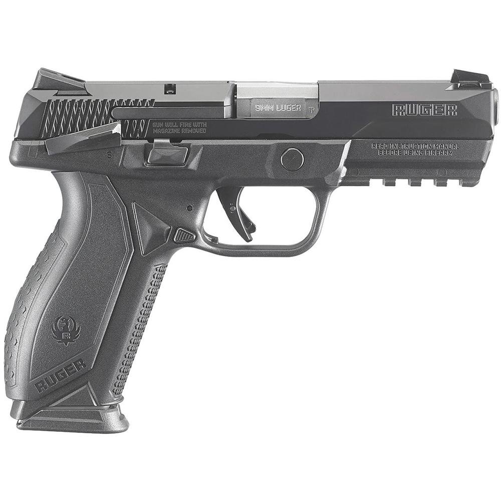 Ruger American Duty Frame Handgun 9mm Luger 10rd Magazine 4.2" Barrel Black with Safety by Ruger / Sturm, Ruger & Co.