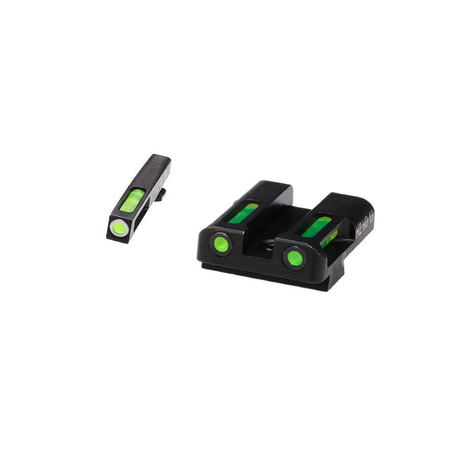 HIVIZ LiteWave H3 sight Green LitePipe/White front ring fits Glock Models Chambered in 9mm Luger 40 S&W and .357 Sig by…