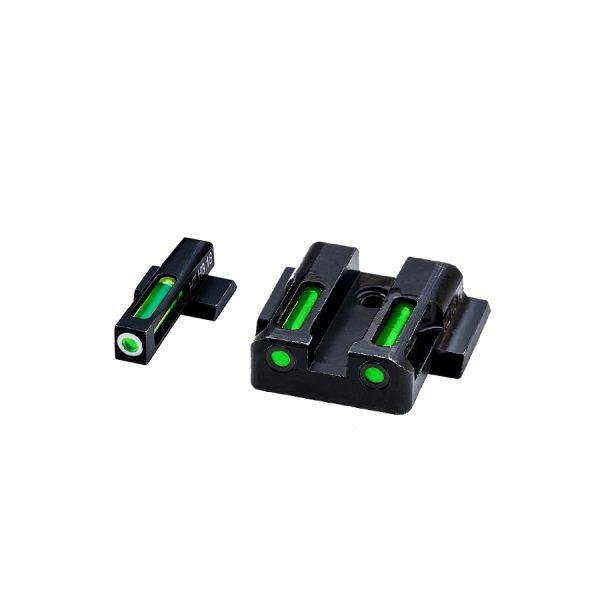 HIVIZ LiteWave H3 sight Green LitePipe/White front ring fits S&W Shield models by North Pass Ltd. Hiviz