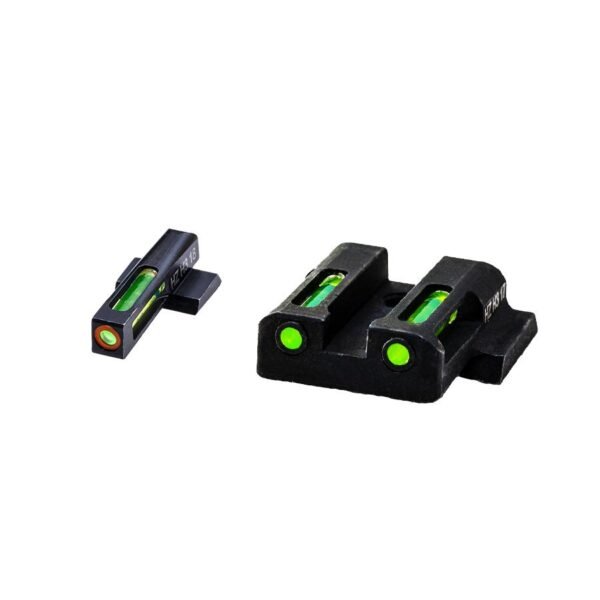 HIVIZ LiteWave H3 sight Green LitePipe/Orange front ring fits S&W Shield models by North Pass Ltd. Hiviz