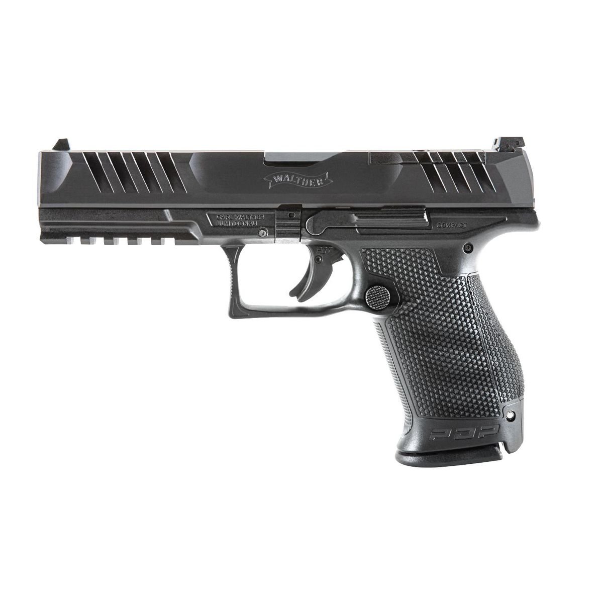 Walther Optic Ready Compact PDP Handgun 9mm Luger 15rd Magazines(2) 5" Barrel Black by Walther Arms