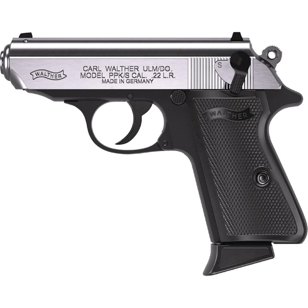 Walther PPK/s Handgun .22 LR 10rd Magazine 3.3" Threaded Barrel Two-Tone Black Stainless by Walther Arms