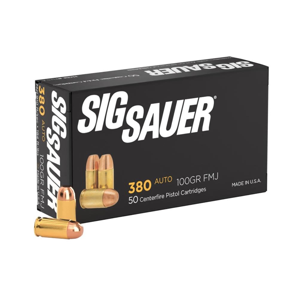 Sig Elite Performance Handgun Ammunition .380 ACP 100 gr FMJ 910 fps 50/ct by Sig Sauer