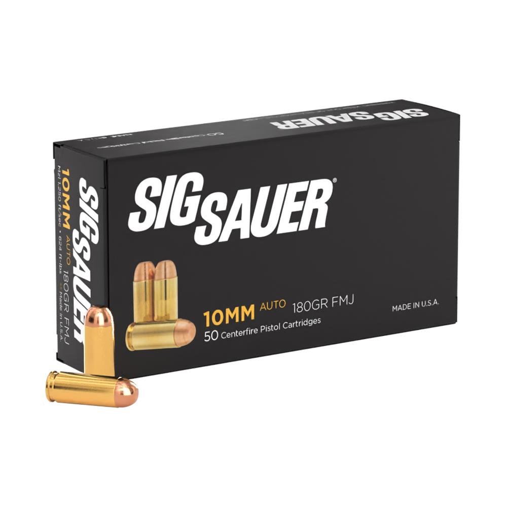 Sig Elite Performance Handgun Ammunition 10mm Auto 180 gr FMJ 1250 fps 50/ct by Sig Sauer