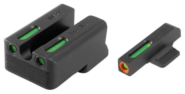 Truglo TFX Pro Tritium/Fiber-Optic Day/Night Sights Fit Novak LoMount cut .260 front / .500 rear - Orange Outlineβ¦
