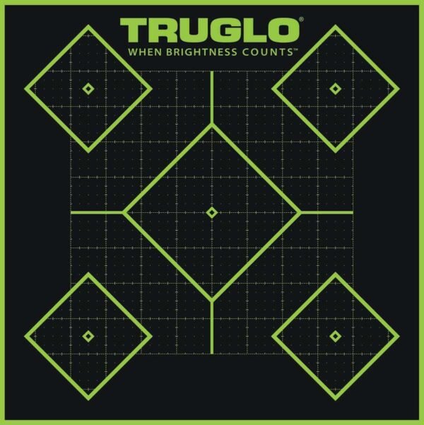 TRUGLO TRU-SEE Self Adhesive Targets - 5 Diamond 12x12 Green 12 Pack
