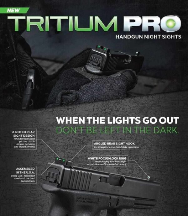 Truglo Tritium Pro Night Sights Fit Kahr Arms K MK P PM T&TP Models with New Dovetail (Post-2004) - Front Outline…