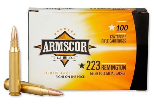 Armscor Rifle Ammunition .223 Rem 55gr FMJ 3050 fps 100/ct by Armscor Precision International Inc. (API)