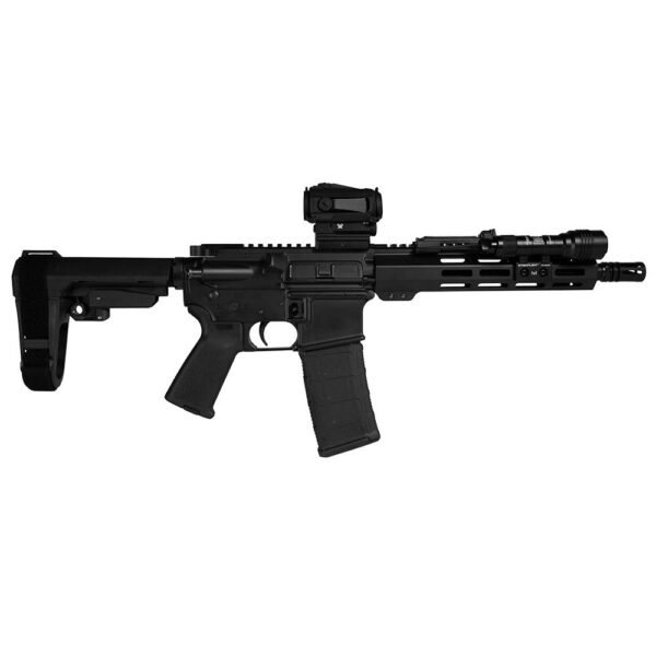 Shark Coast Midnight AR Pistol Bundle 5.56mm 30rd Magazine 10.5'' Threaded Barrel Vortex Sparc Red Dot Streamlight ProTac…