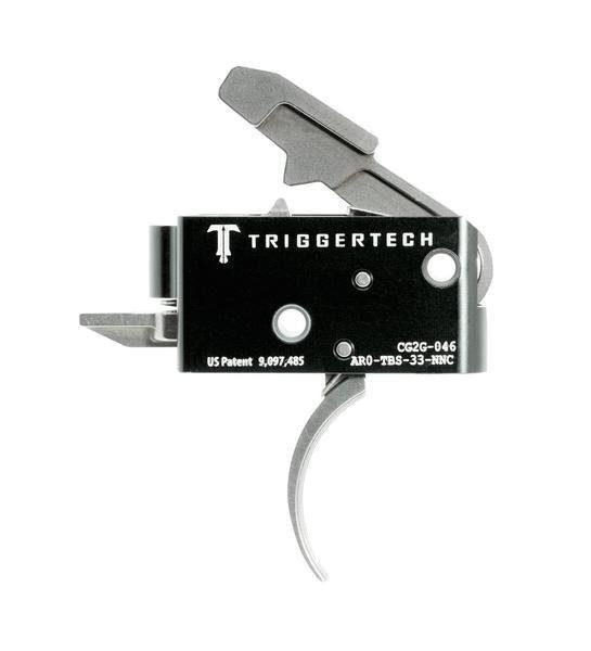 TriggerTech AR15 Competitive Curved Trigger 2 Stage Stainless Steel/Black by Trigger Tech