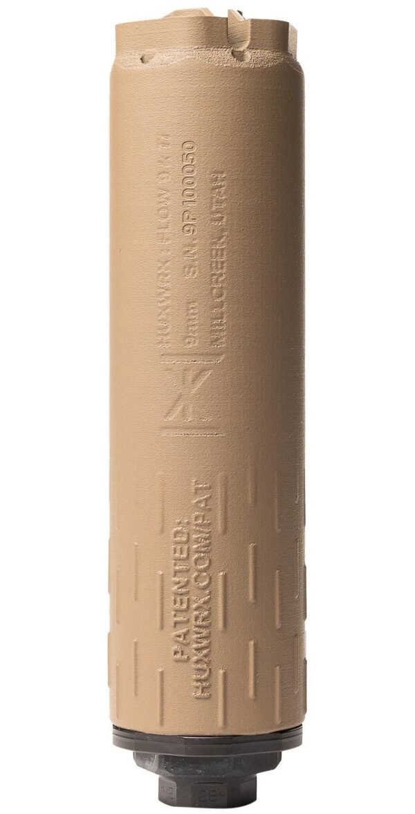 HUXWRX FLOW 9K TI 9MM SILENCER FDE by HUXWRX Safety Company