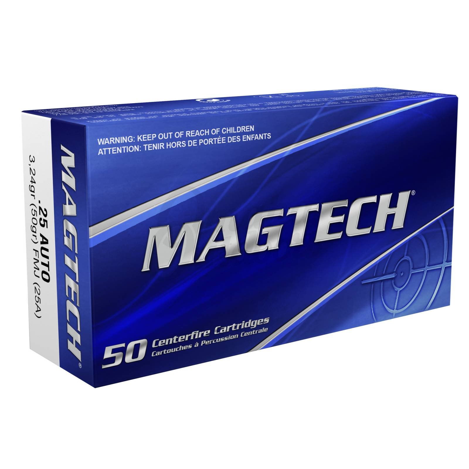 MAGTECH 25 AUTO 50GR FMJ 50RD BOX 20 BOXES PER CASE by Magtech Ammunition