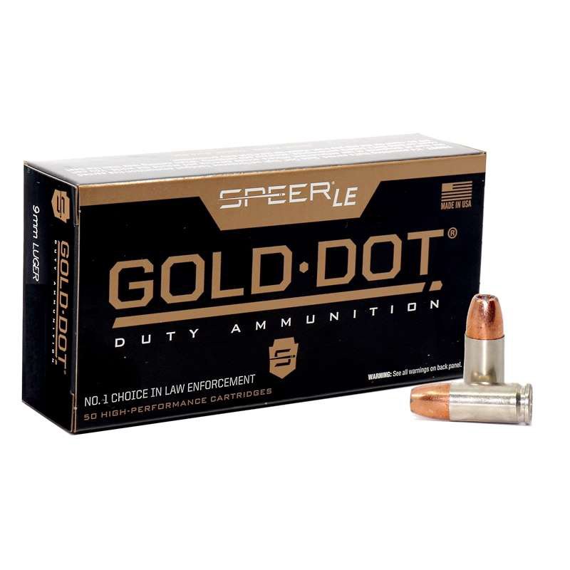 CCI GOLD DOT 9MM 147GR GDHP 50RD BX 1000RD CASE by Speer