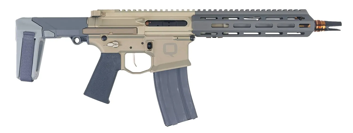 Q HONEY BADGER 5.56 PSTL 9.69" W/BRACE BLK/GRY 1-30RD MAGAZINE by Q LLC