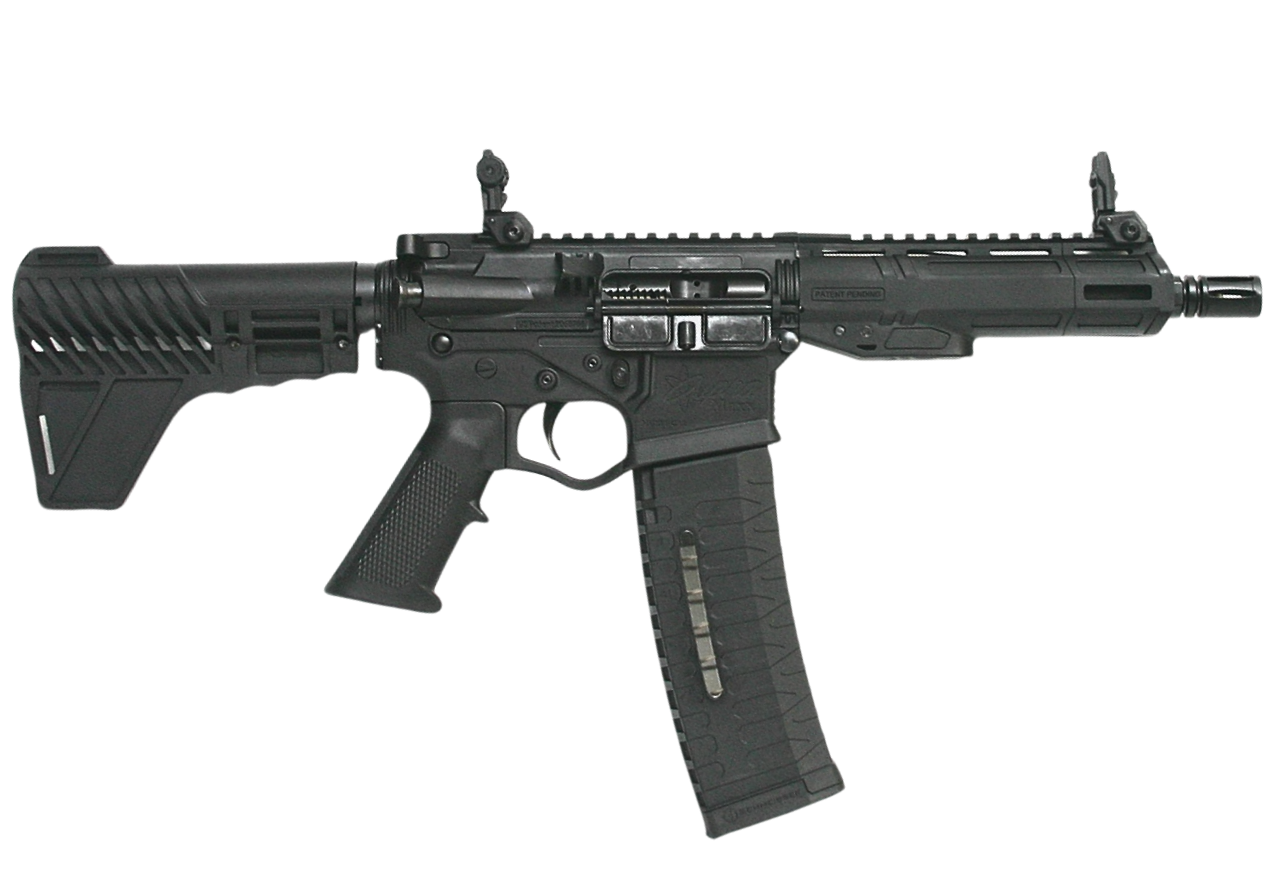 ATI ALPHA MAXX 5.56 PISTOL 7.5" BLACK 7" MLOK, REAR BLADE, F.U. SIGHTS, 1-60RD MAG by American Tactical / ATI