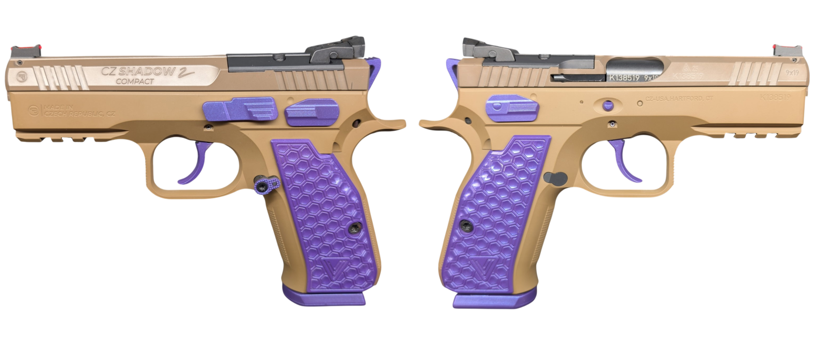 CZ SHADOW II COMPACT PEANUT BUTTER & JELLY 9MM PISTOL 4" 2-15RD MAGS by CZ-USA