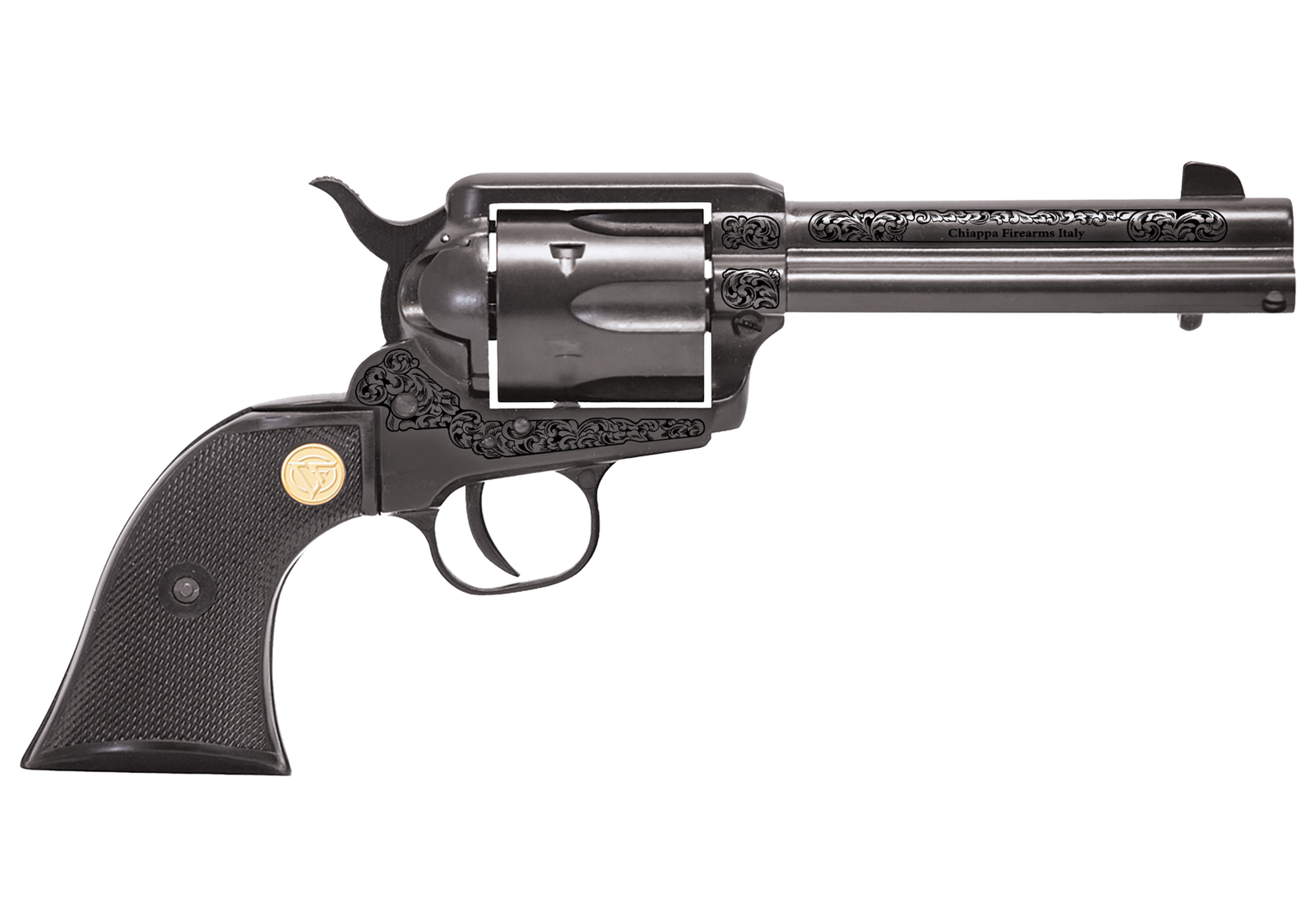 CHIAPPA 1873 REVOLVER SAA 22LR PISTOL BLACK 4.75" ENGRAVED FRAME by 340.340