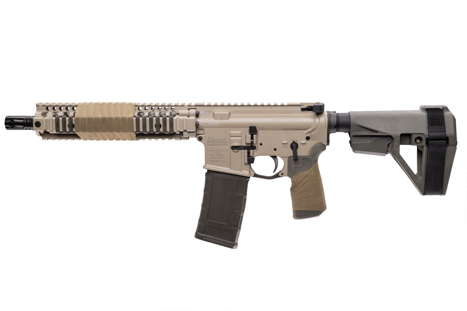 DANIEL DEFENSE MK18 ELITE 300BLK PISTOL 10.3" FDE/ODG SB TACTICAL BRACE 1-30RD MAG by CNC FIREARMS