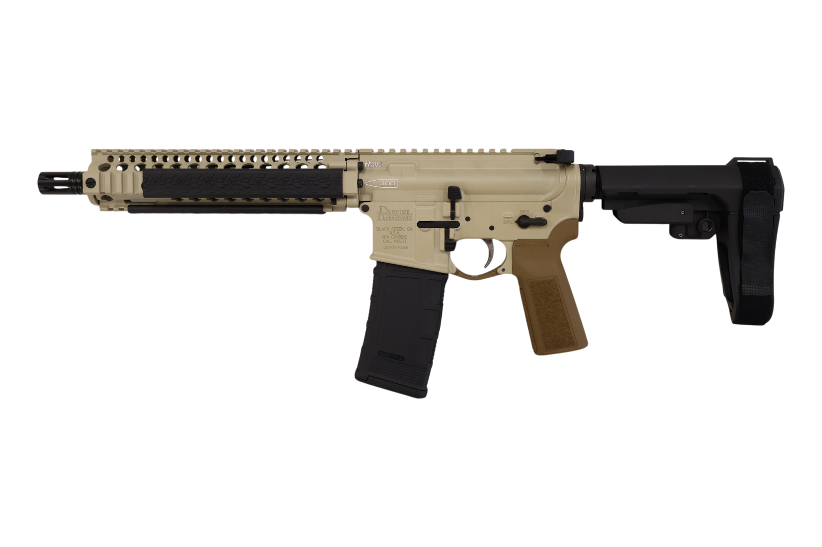 DANIEL DEFENSE MK18 ELITE 300BLK PISTOL 10.3" FDE SB TACTICAL BRACE 1-30RD MAG by CNC FIREARMS