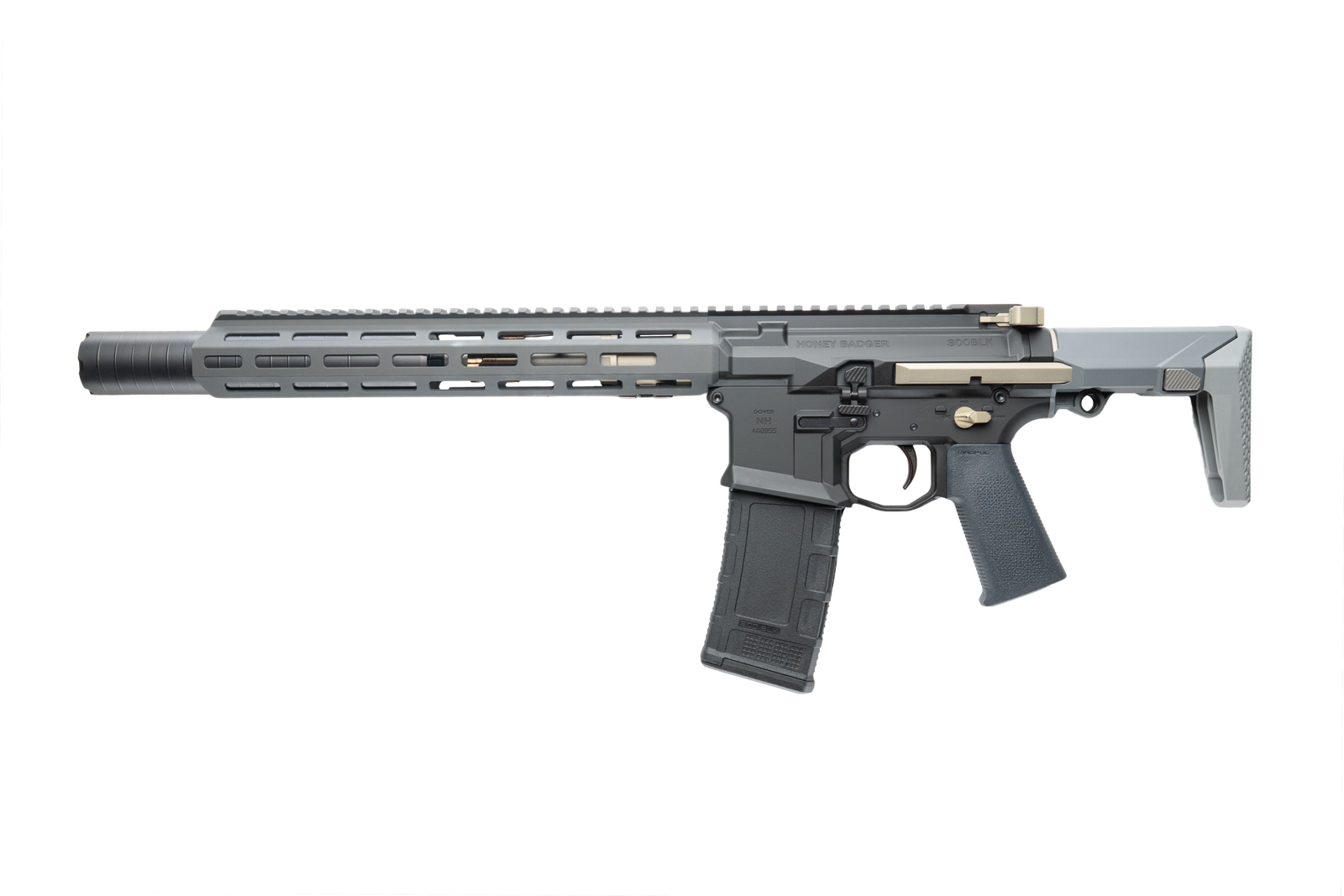 Q HONEY BADGER SBR SD 300BLK 7" ARMOR BLACK 1-30RD GEISSELE TRIGGER (Q-HB-SILENCER) 1-100 by Q LLC