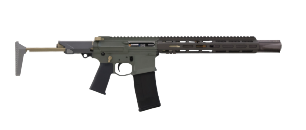 Q HONEY BADGER SBR SD 300BLK 7" JUNGLE GRN 1-30RD GEISSELE TRIGGER (Q-HB-SILENCER) 1-100 by Q LLC